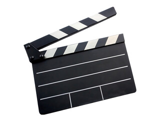 Obraz premium black white film clapper isolated on white