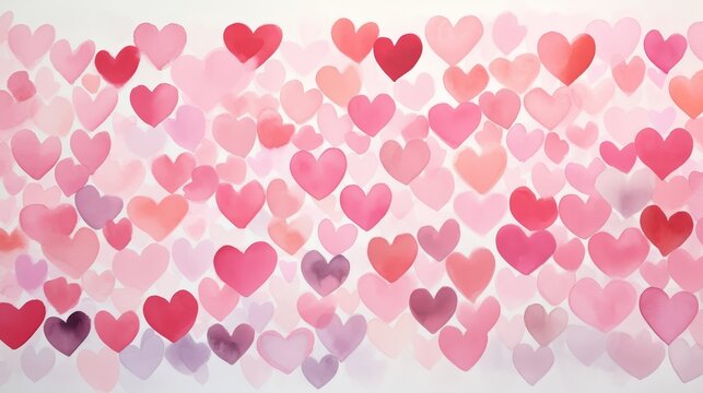 Abstract Watercolor Hearts 