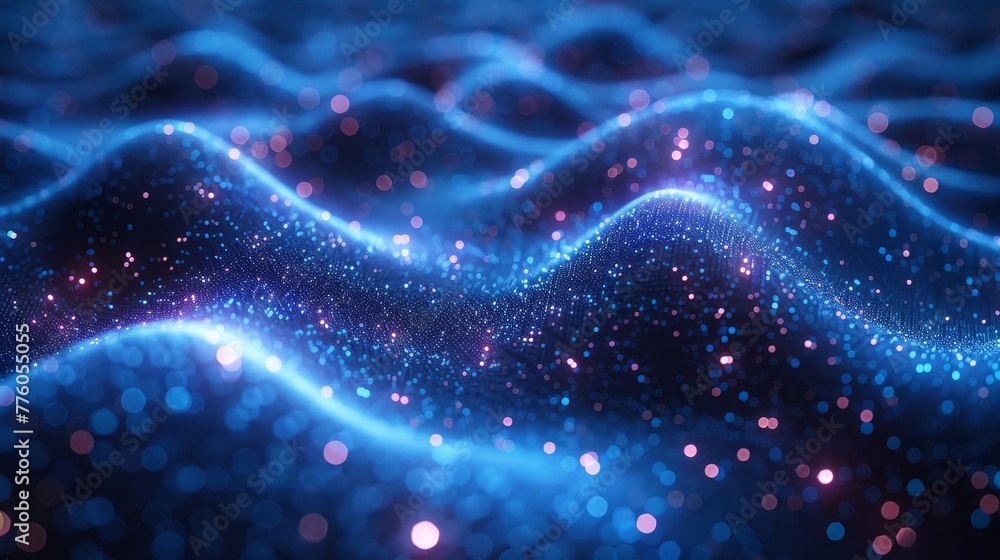 Poster wave of abstract sound. nightclub neon background. equalizer visualizes music waves in cyber style. 
