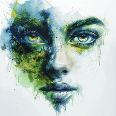 Gaia's Gaze: A Vision of Earth's Splendor in Human Form