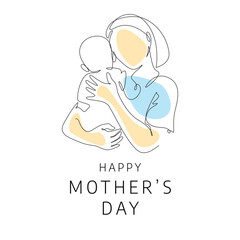 Mothers Day design template good for celebration usage. mothers day. woman vector. flat design. eps 10.