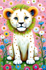 Lion with dots
