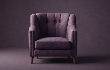 armchair. purple modern chair on purple background. Illustration vector , very realistic, 8k quality, hyper realistic, ultra realism