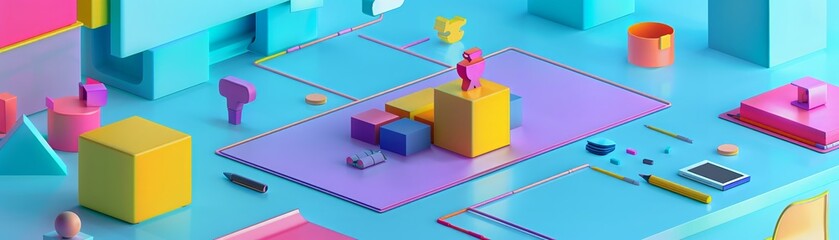 An abstract representation of a brainstorm session in a