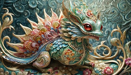 Fototapeta premium chinese dragon statue
