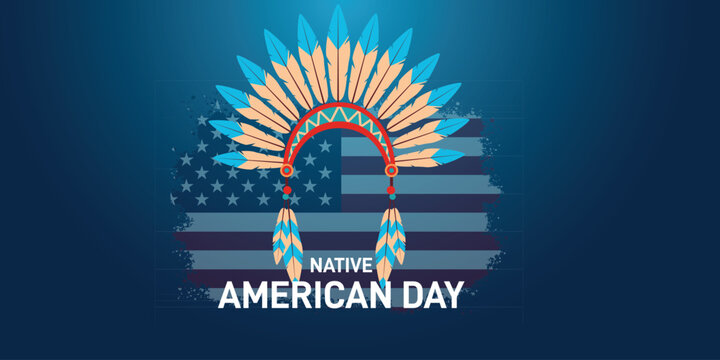 Native American Day. Native American Day concept banner, poster, greetings card, celebration etc. Indigenous People symbol vector illustration. 