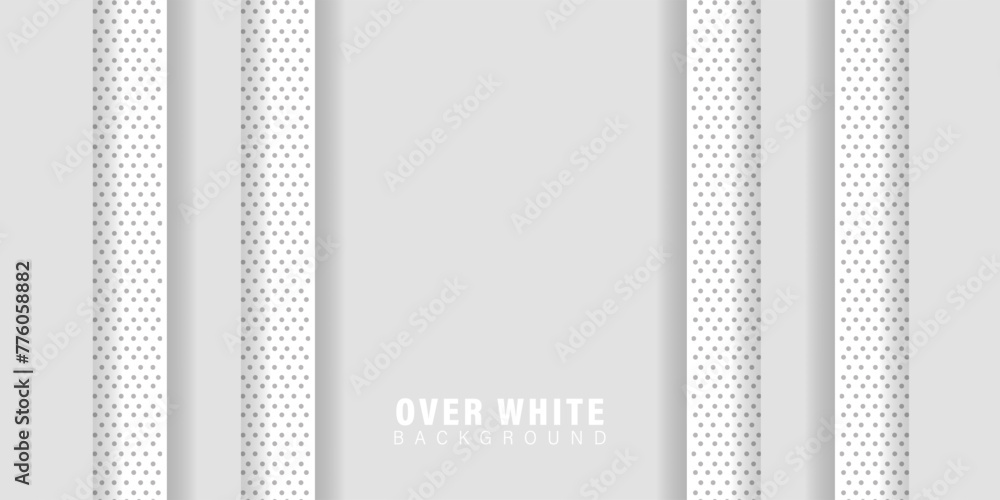 Poster abstract over white background, minimal geometric vector background. dynamic white shapes with gray 