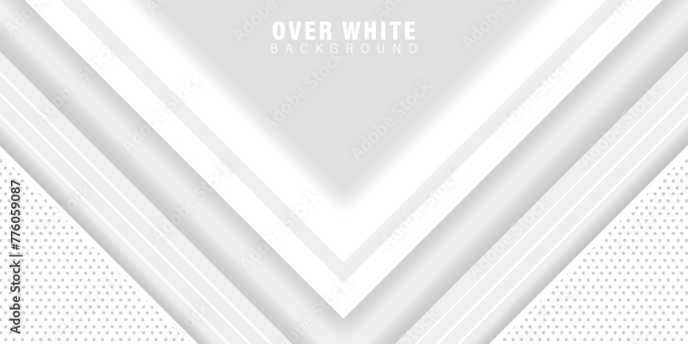 Poster abstract over white background, minimal geometric vector background. dynamic white shapes with gray 