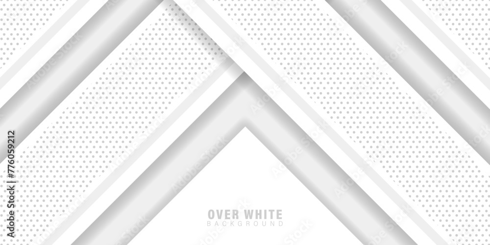 Poster abstract over white background, minimal geometric vector background. dynamic white shapes with gray 