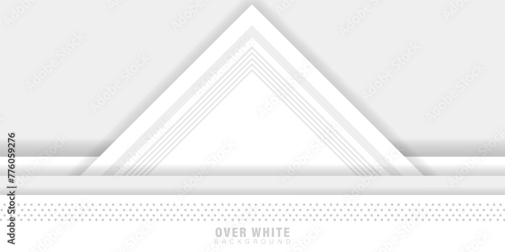 Poster abstract over white background, minimal geometric vector background. dynamic white shapes with gray 