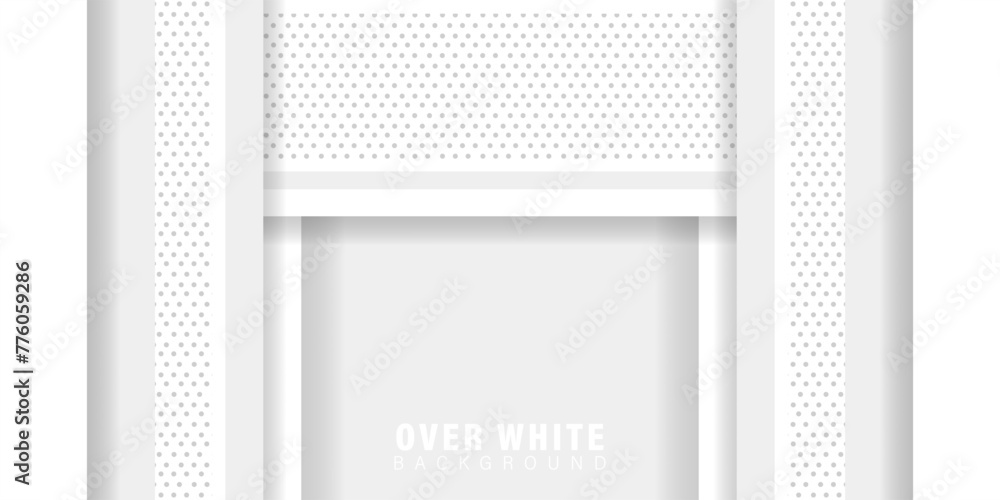 Poster abstract over white background, minimal geometric vector background. dynamic white shapes with gray 