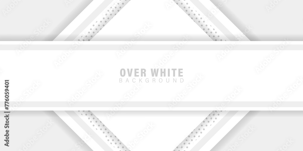 Poster abstract over white background, minimal geometric vector background. dynamic white shapes with gray 