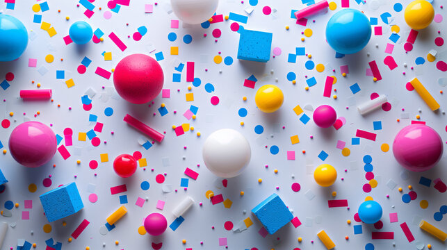 White background with colorful squeare geometric pattern.