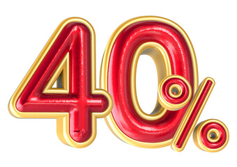 3D Render Percentage number 40