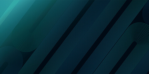 Dark green abstract background with diagonal rounded lines. Geometric line art design. Simple geometric pattern. Modern graphic element. Suitable for banners, cards, covers, flyers, posters,