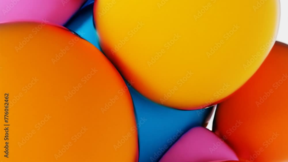 Poster 3d render smooth animation with 3d colorful moving sphere. 3d rendering abstract art animation
