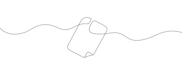 Obraz premium Folder in one continuous line vector. Database symbol. Using a server to store data.
