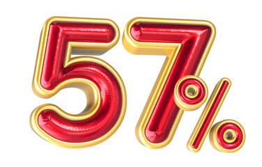 3D Render Percentage number 57