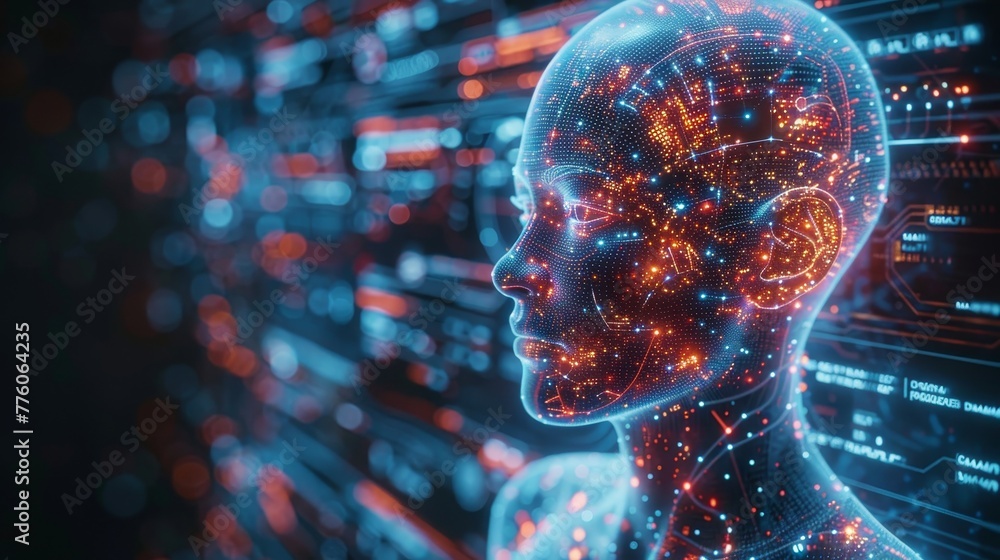 Aufkleber artificial intelligence (ai) doctor. medical report about health patient on 3d screen. telemedicine.