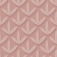 Vector seamless pattern with leaves.Tropical jungle cartoon leaf.Pastel plant background.Cute natural pattern for fabric, childrens clothing,textiles,wrapping paper.