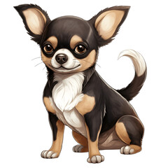 Chihuahua sits and stands, looking blank.