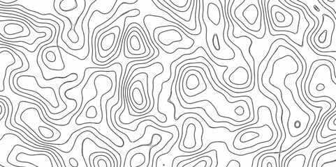 Modern Abstract Topographic map background with wave lines. Topographic map in contour black line on isolated white background. Vector illustration. paper texture Imitation of a geographical map shade