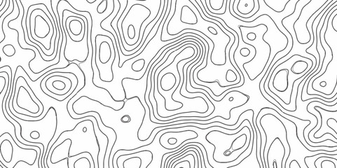 Fototapeta premium Modern Abstract Topographic map background with wave lines. Topographic map in contour black line on isolated white background. Vector illustration. paper texture Imitation of a geographical map shade