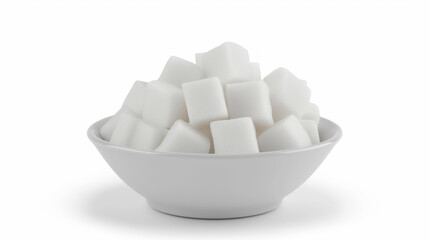 Isolated Sugar Cubes in a Bowl