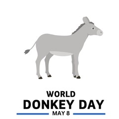 world donkey day. flat design. flyer design.flat illustration. May 8