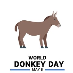 world donkey day. flat design. flyer design.flat illustration. May 8