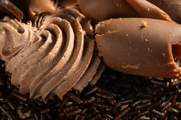 macro close up of chocolate dark 
