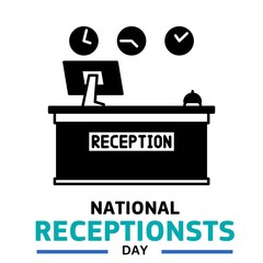 Happy National Receptionists Day, Receptionis Day. Holiday concept. Template for background, banner, card, poster, 