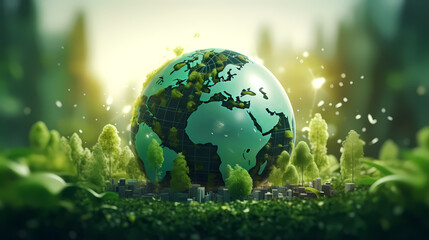 Obraz na płótnie Canvas Green Eco-Friendly Planet Concept