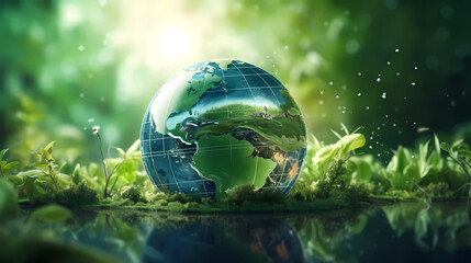 Obraz na płótnie Canvas Green Eco-Friendly Planet Concept