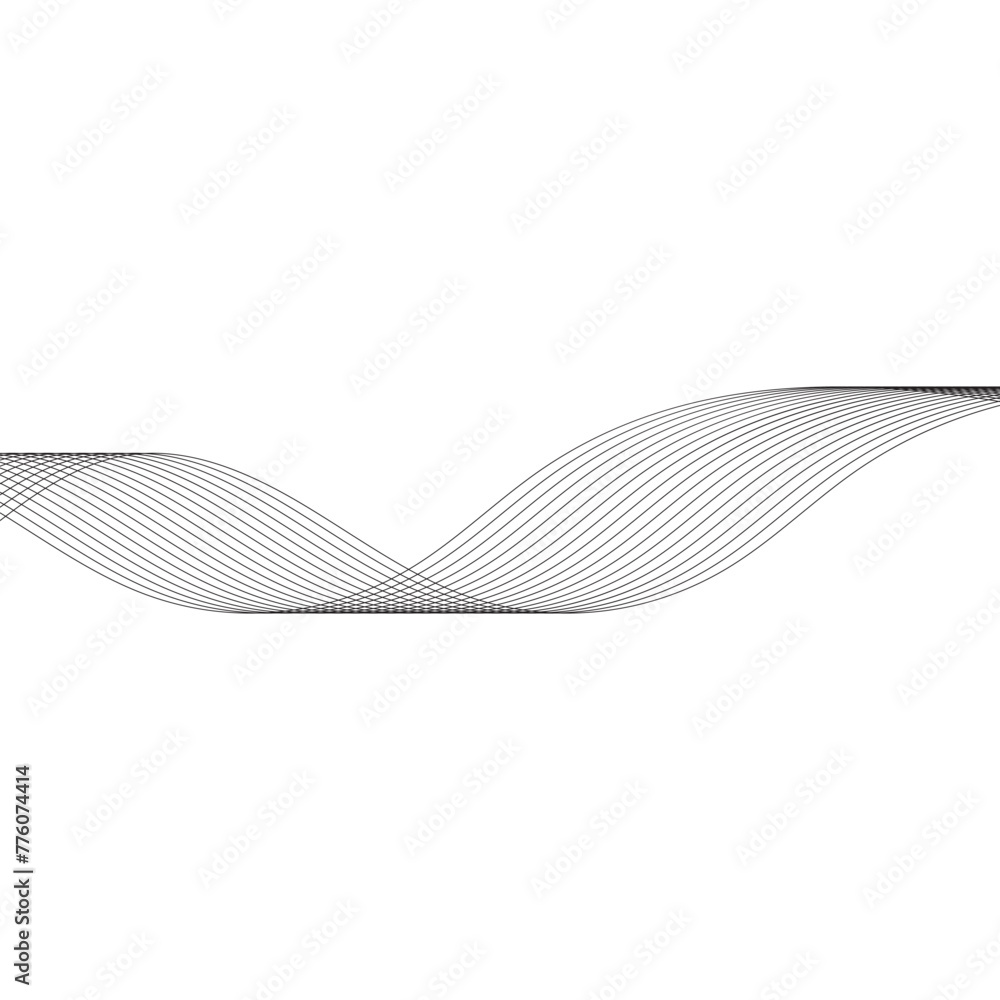 Aufkleber abstract wave digital element for design. curved wavy line design