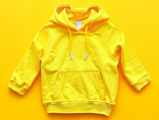 A yellow hoodie with a white label on the front - 776075215