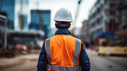 Construction Worker in Safety Gear - Health and Safety Background