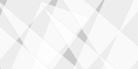 Obraz premium Abstract background with white and gray transparent material in triangle shapes with geometric style. Space design concept. Decorative web layout or poster, banner.