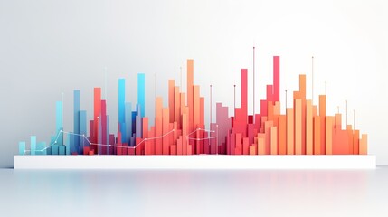 Geometric Progress Chart - Abstract Business Growth Illustration