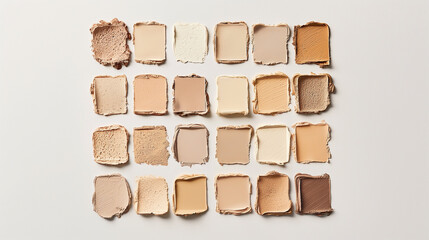 Samples of textured foundation, dry