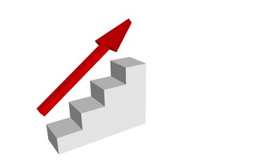 red arrow upwards on white background