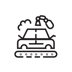 Car Factory Production Line Icon