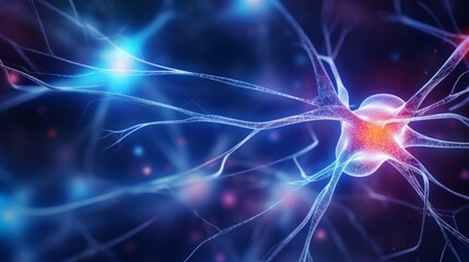 Human brain close-up showing neural pathways and neurons firing