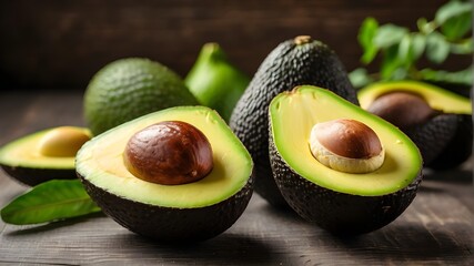 Background of fresh avocado, nutritious meal, healthy way of life