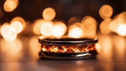 candles in church Burning ring of fire and black background interact with each other, creating a stunning contrast of light and shadow.