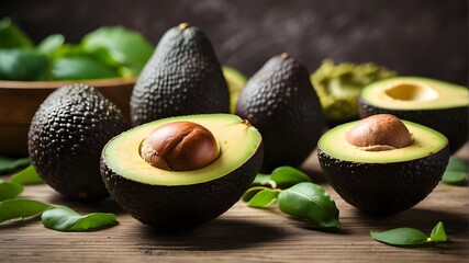 Background of fresh avocado, nutritious meal, healthy way of life