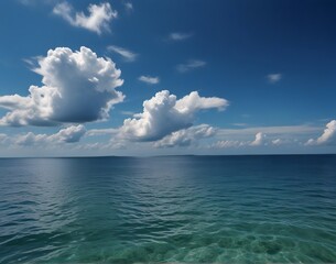 Obraz premium Blue sea and blue sky