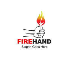 fire hand logo design template