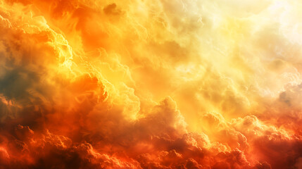 Bright yellow, red, orange, beautiful, huge fluffy clouds, background, texture
