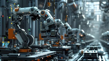 Fototapeta premium Precision Automation: Robotics Arms in Action